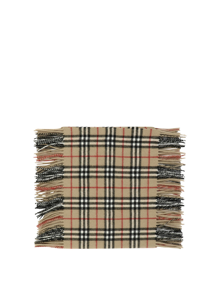 Check Cashmere Happy Scarf Scarves Beige