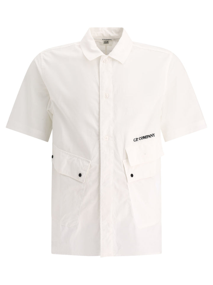 Poplin Shirt With Pockets Shirts White