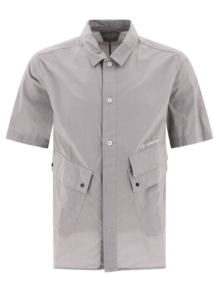 Poplin Shirt With Pockets Shirts Grey