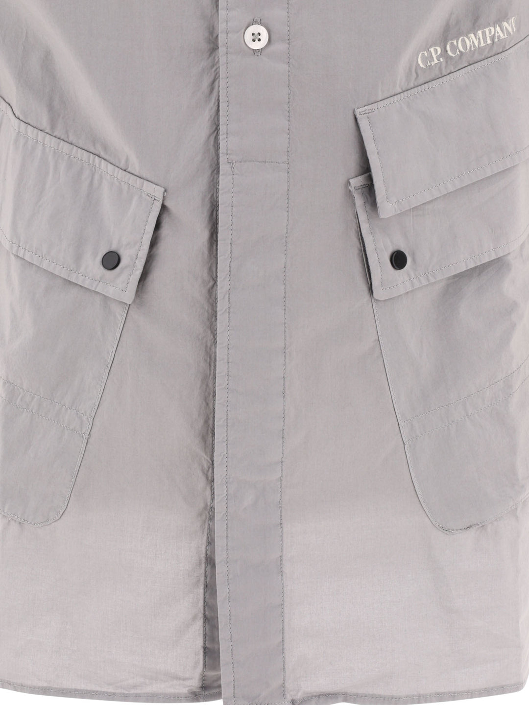 Poplin Shirt With Pockets Shirts Grey