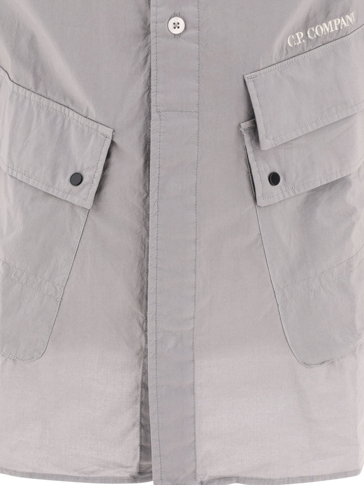 Poplin Shirt With Pockets Shirts Grey