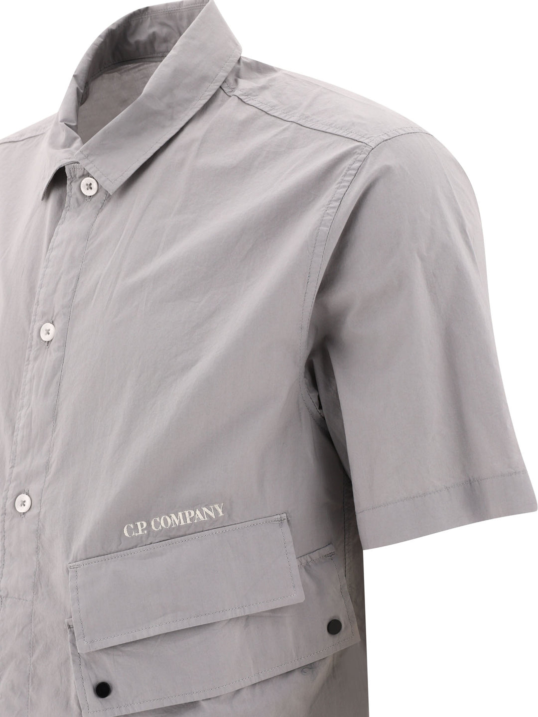 Poplin Shirt With Pockets Shirts Grey