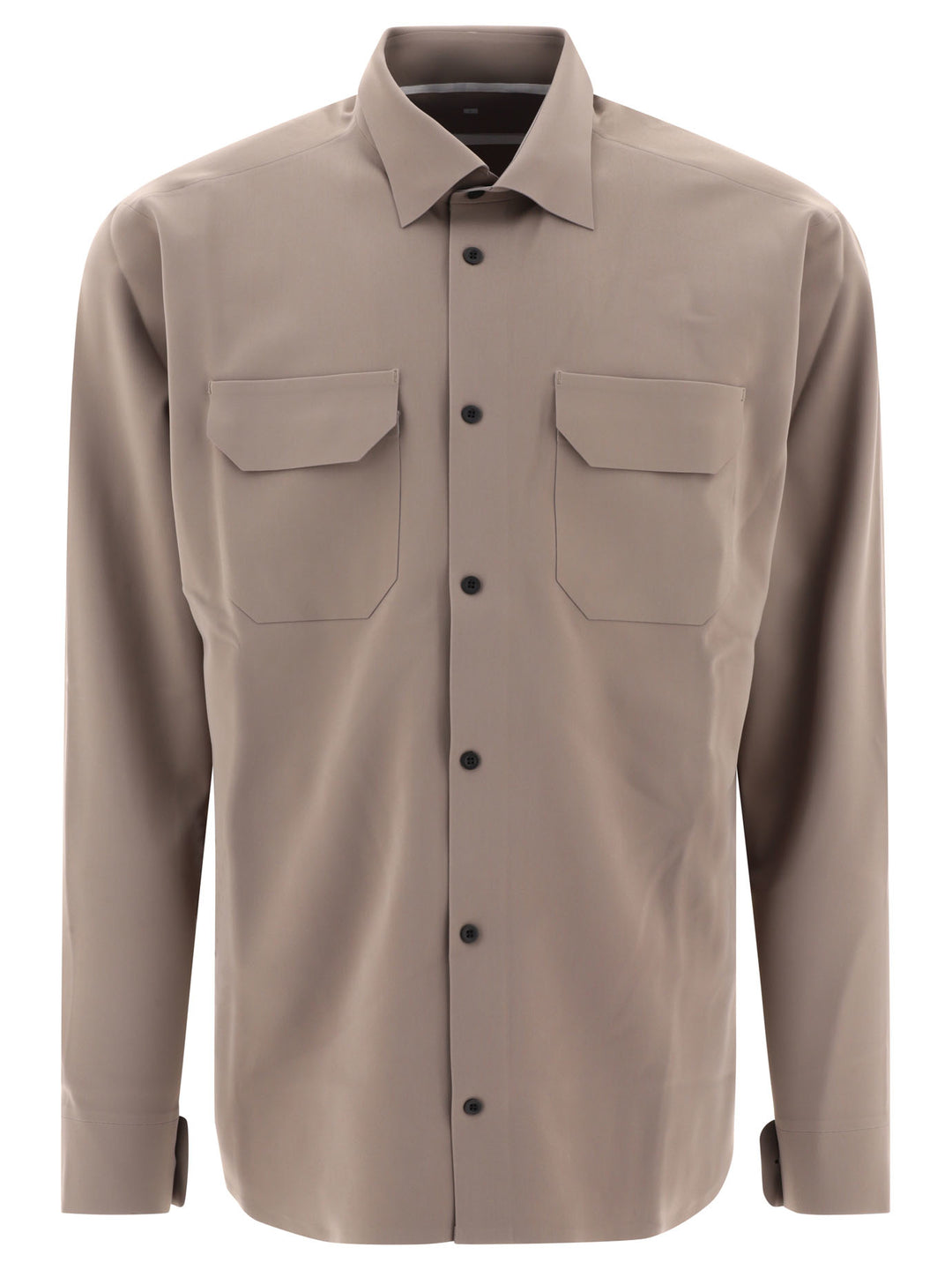 Two Pockets Bonded Shirts Grey