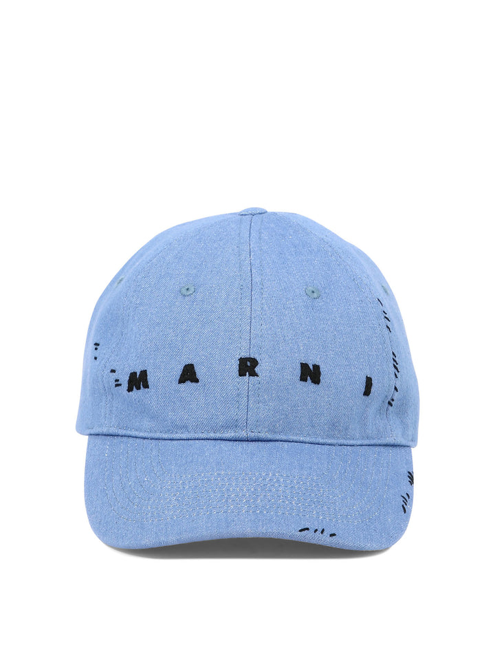 Embroidered Cap Hats Light Blue