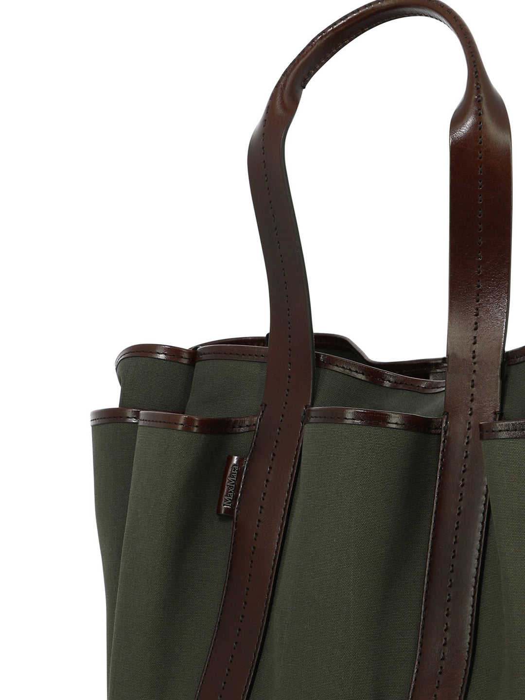 Canvas And Leather Giardiniera Tote Bag Shoulder Bags Green