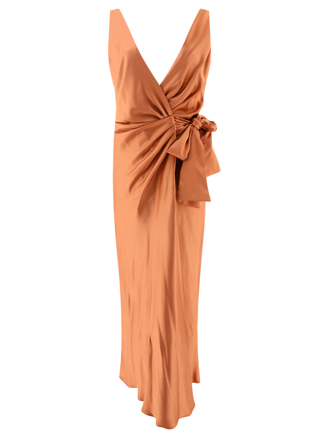 Elegant Hammered Satin Dress Dresses Bronze