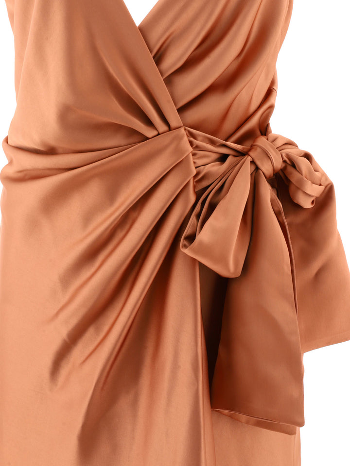 Elegant Hammered Satin Dress Dresses Bronze