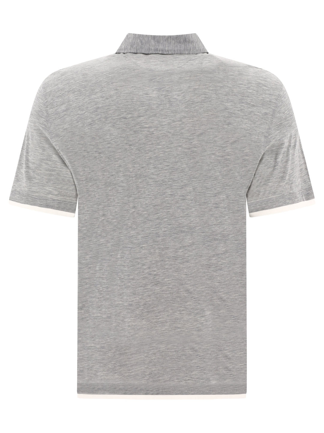 Faux Layering Polo Shirts Grey