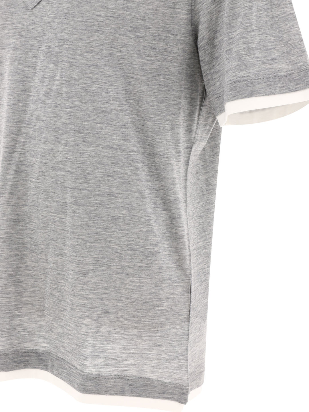 Faux Layering Polo Shirts Grey