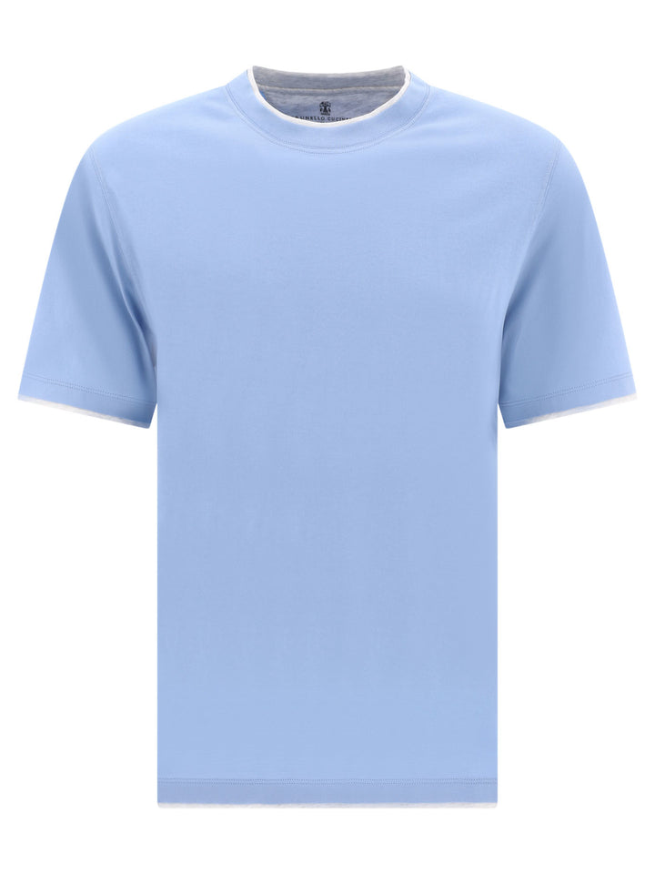 Faux Layering T-Shirts Light Blue