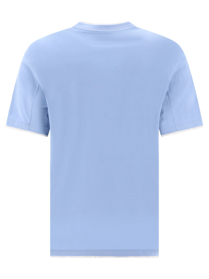 Faux Layering T-Shirts Light Blue