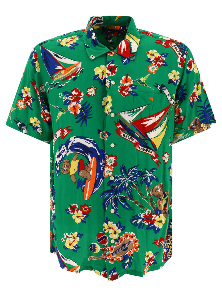 Surfing Bear Shirts Green