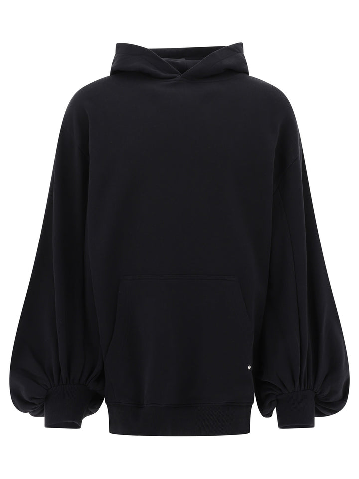 Hoodie With Oversized Sleeves Sweatshirts Black