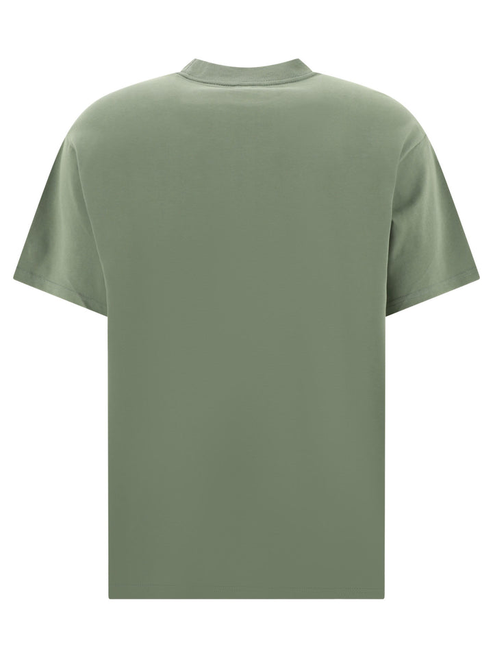 Script Embroidery T-Shirts Green