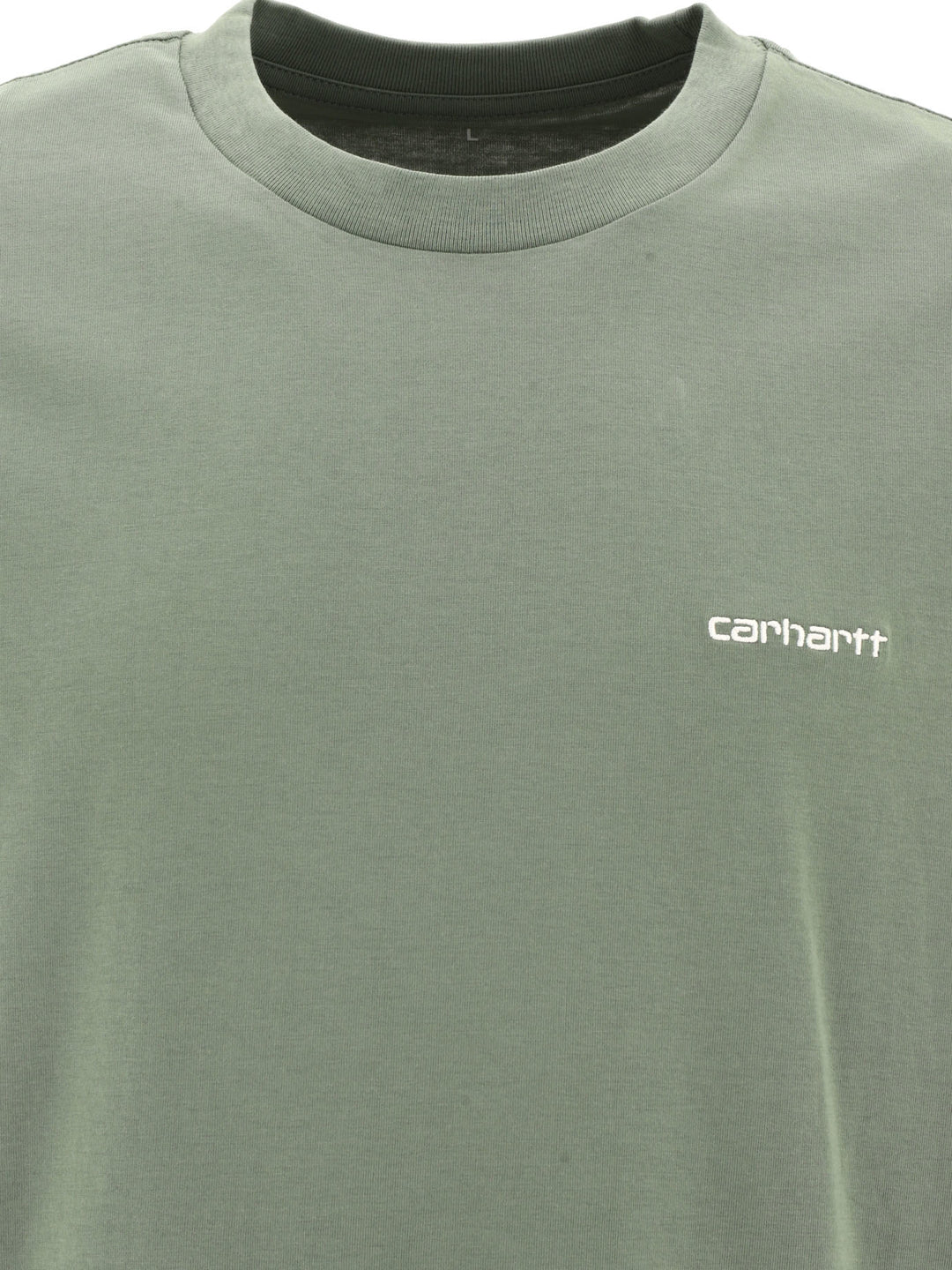 Script Embroidery T-Shirts Green