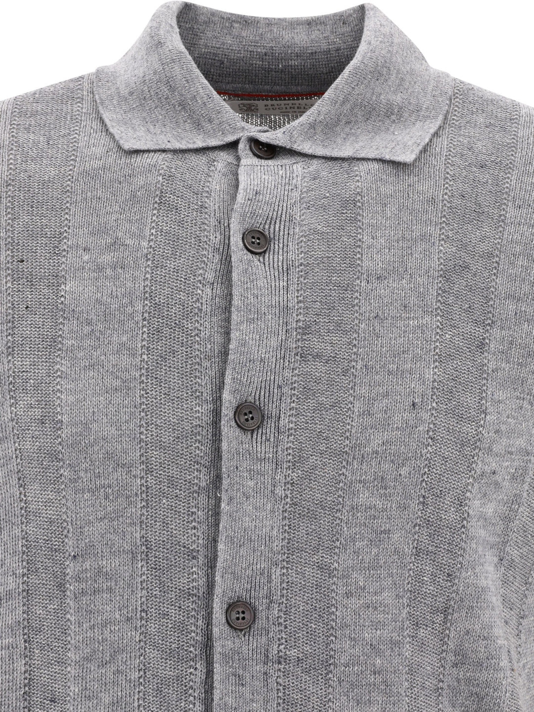 Textured Rib Knit Shirt Shirts Grey