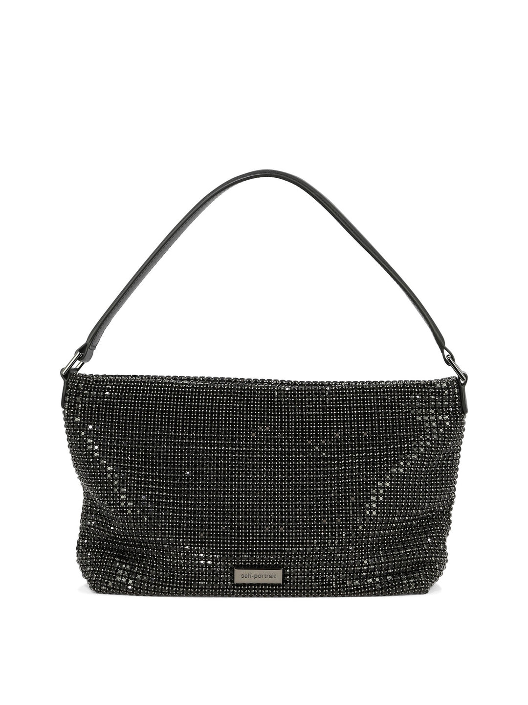 Diamantè Medium Hobo Shoulder Bags Black