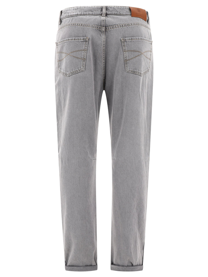 Grayscale Denim Jeans Grey