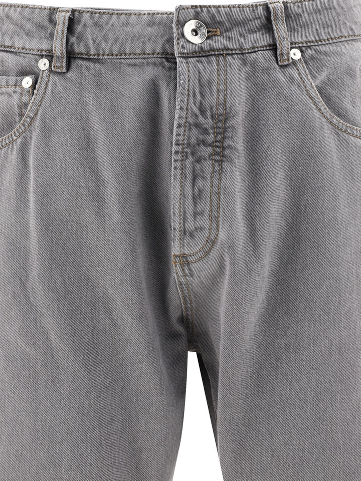 Grayscale Denim Jeans Grey