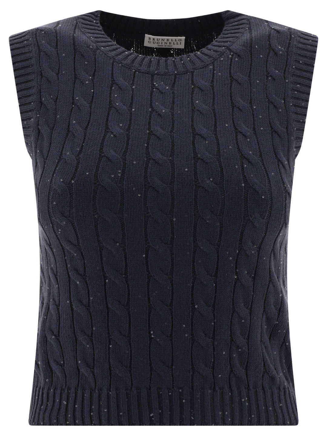 Dazzling Cables Knit Top Tops Blue