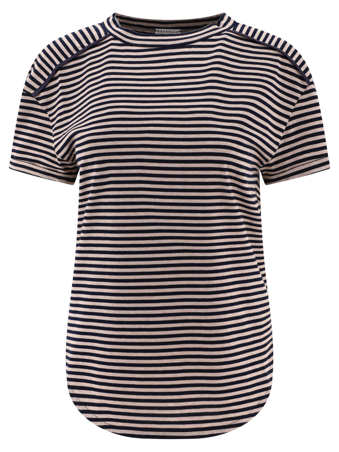 Striped Jersey T-Shirt With Monili T-Shirts Blue