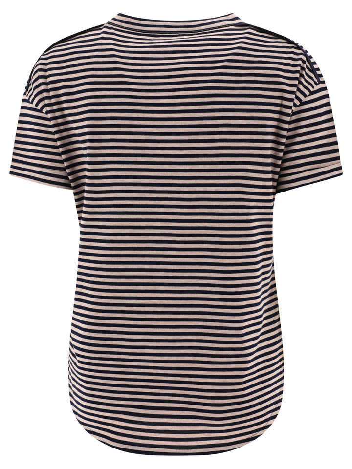 Striped Jersey T-Shirt With Monili T-Shirts Blue