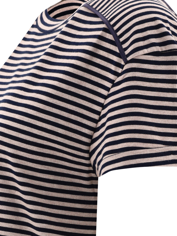 Striped Jersey T-Shirt With Monili T-Shirts Blue