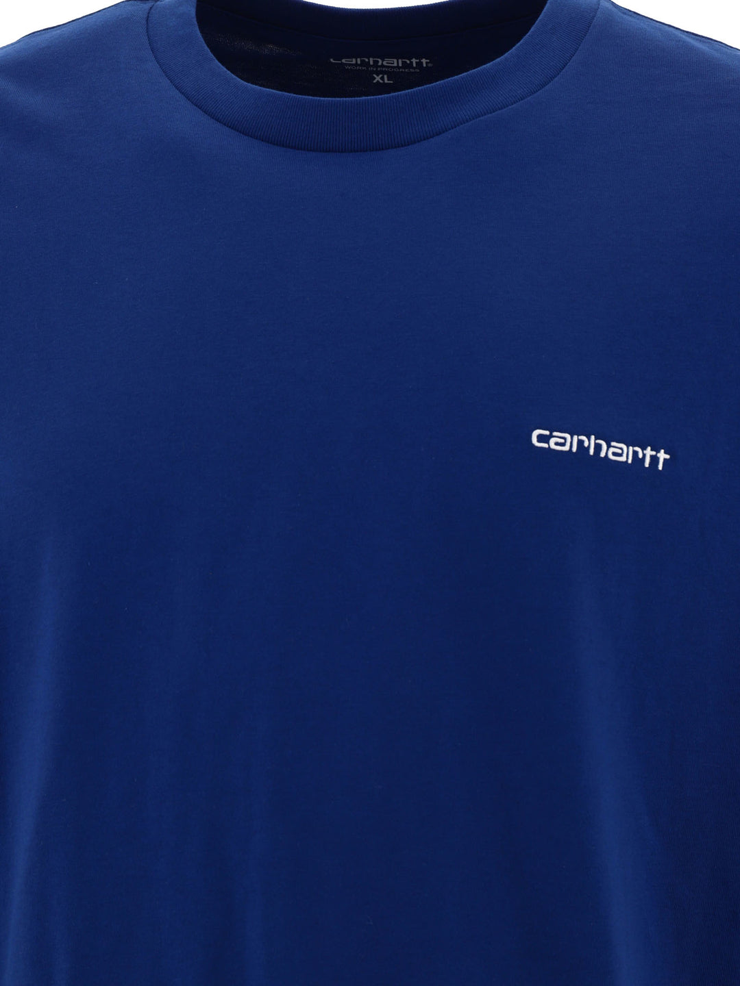 Script Embroidery T-Shirts Blue