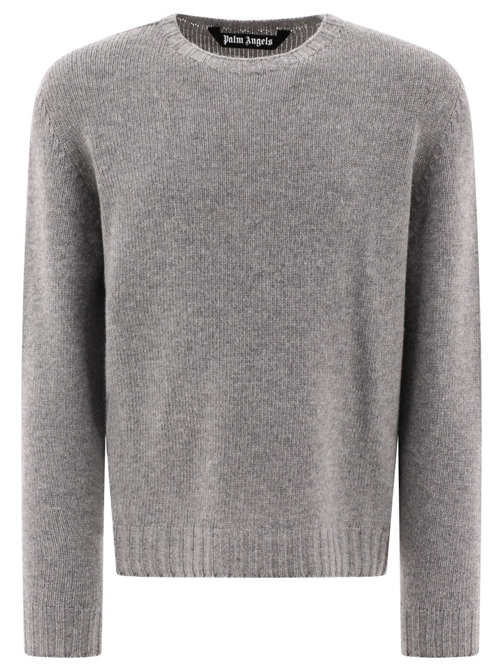 Curved Logo Knitwear Grey