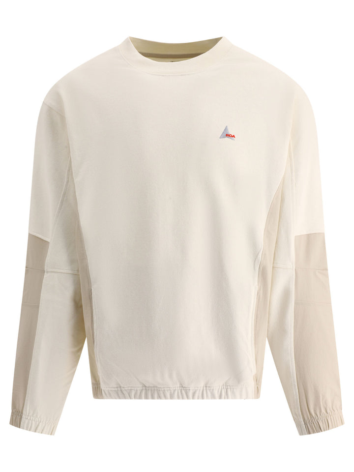 Paneled Crewneck Sweatshirts Beige