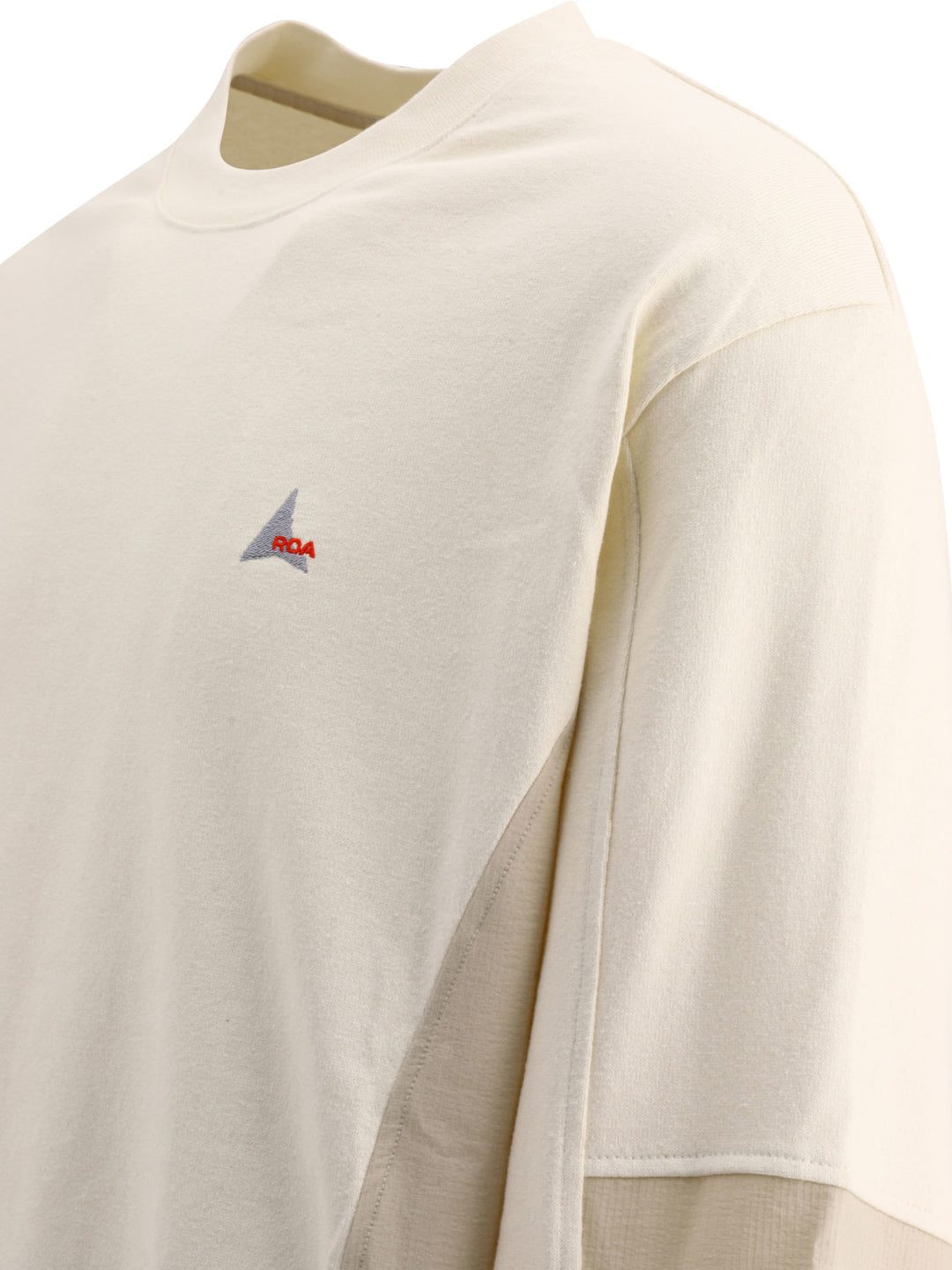 Paneled Crewneck Sweatshirts Beige