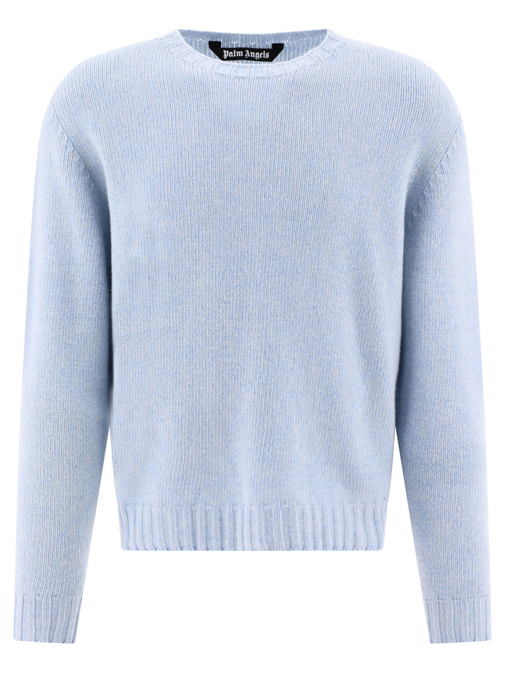 Curved Logo Knitwear Light Blue