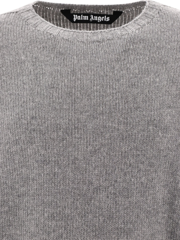 Curved Logo Knitwear Grey