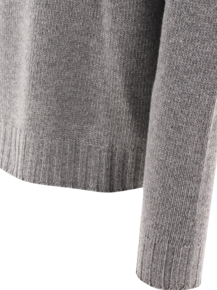 Curved Logo Knitwear Grey