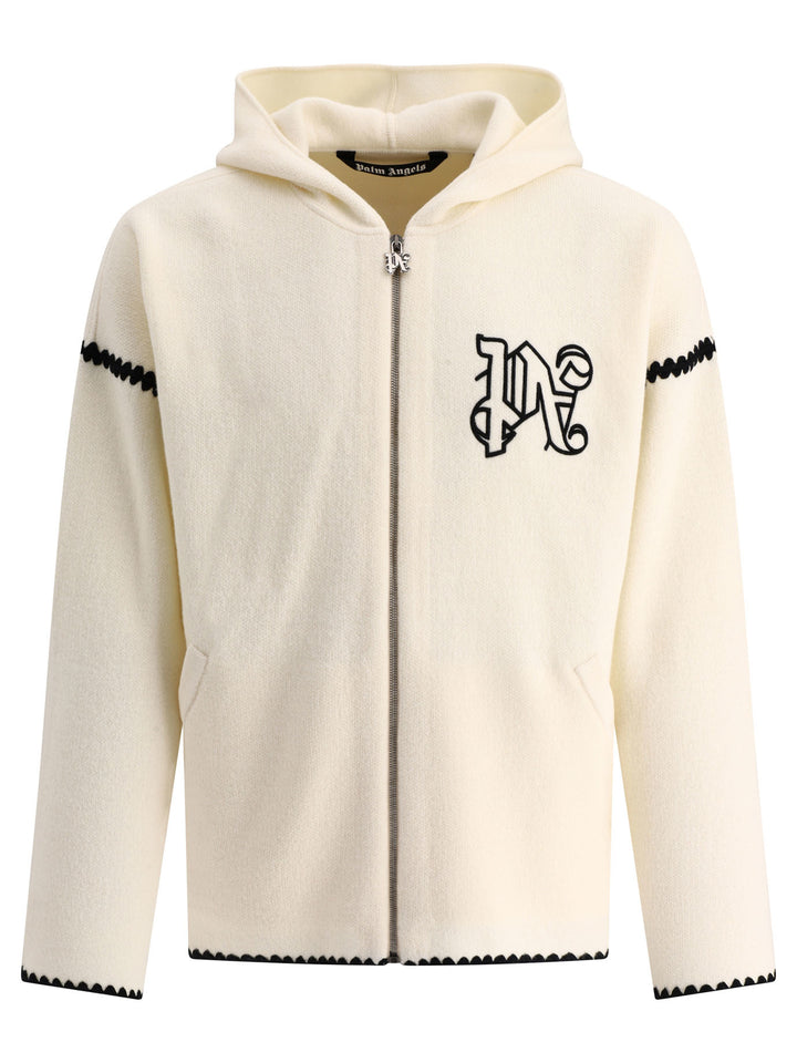 Monogram Zipped Knitwear White