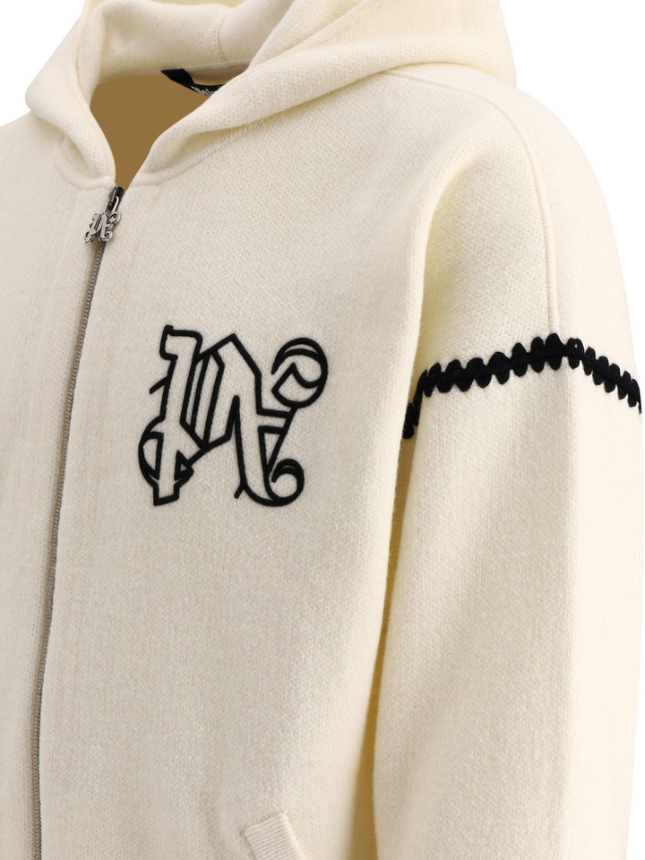 Monogram Zipped Knitwear White