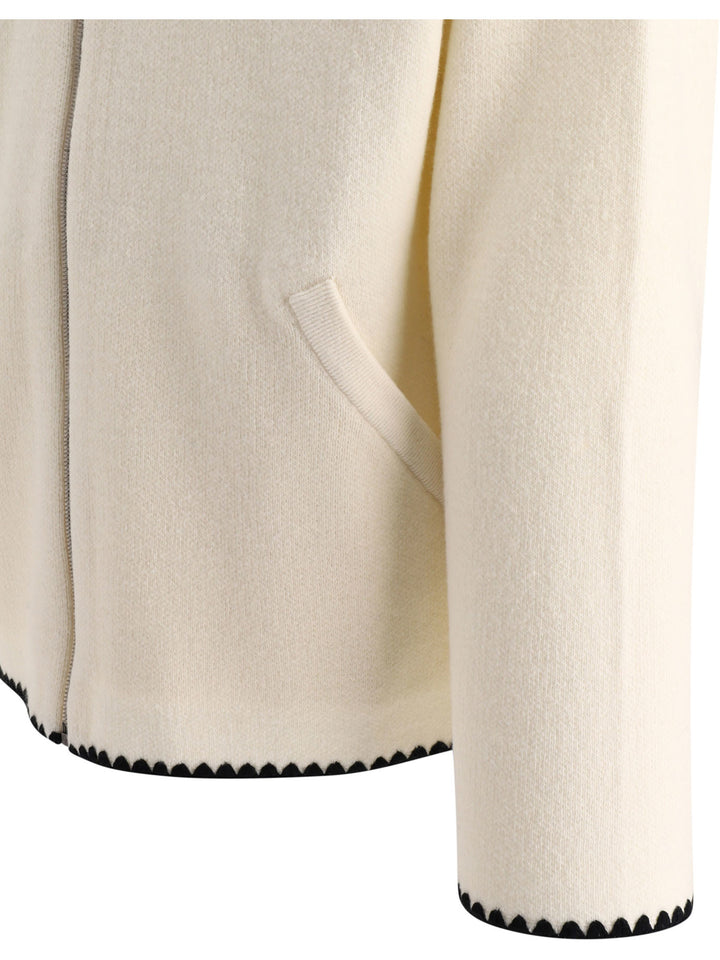 Monogram Zipped Knitwear White