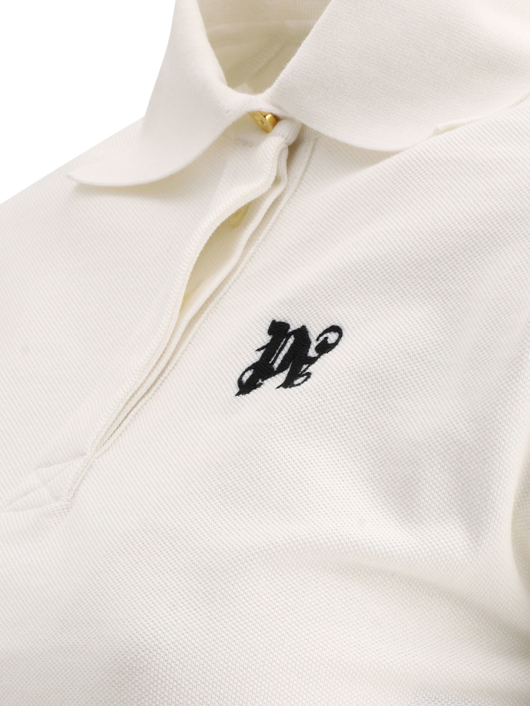 Monogram Cropped Polo Shirts White