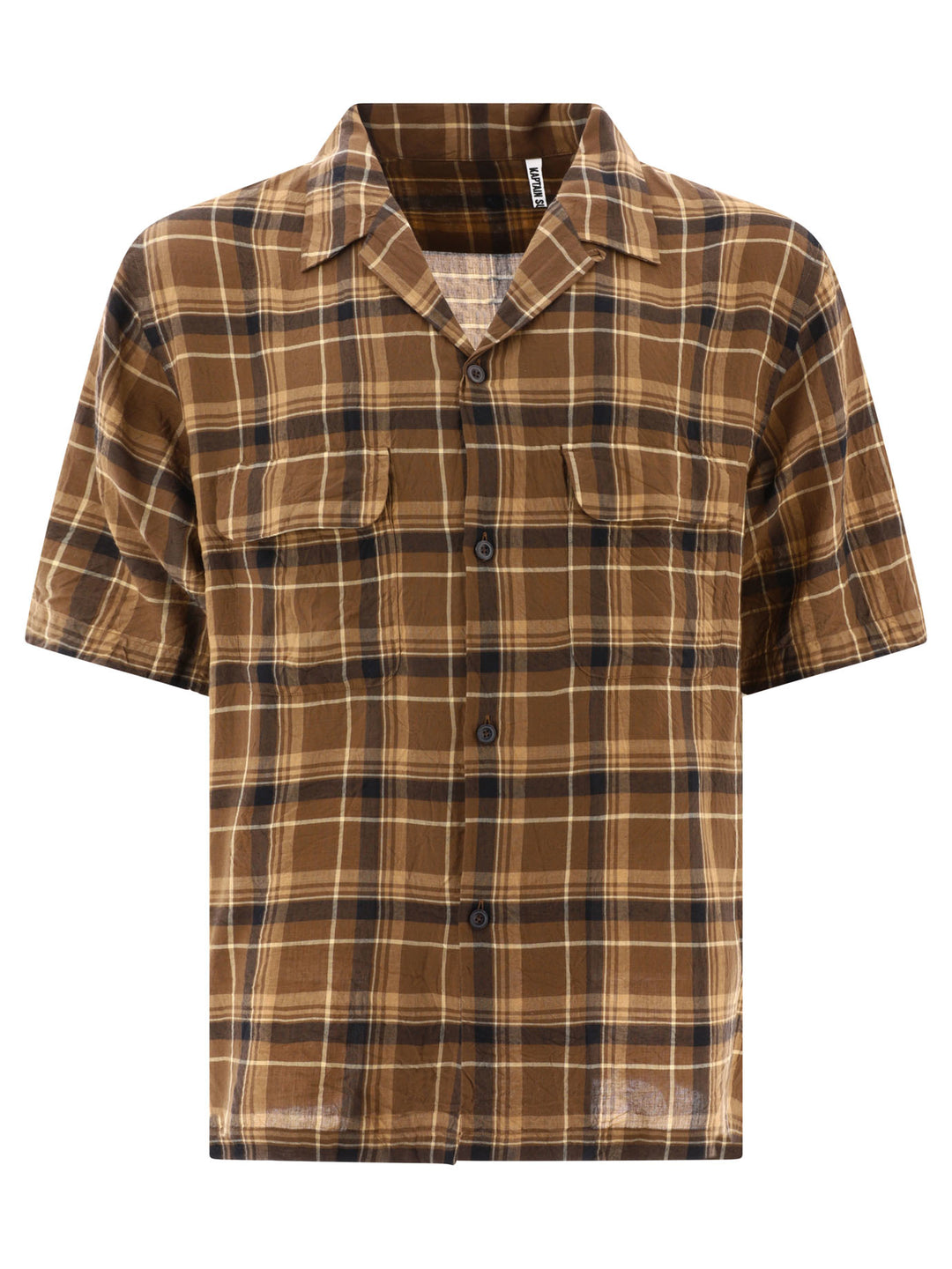 Open Collar Shirt Shirts Brown