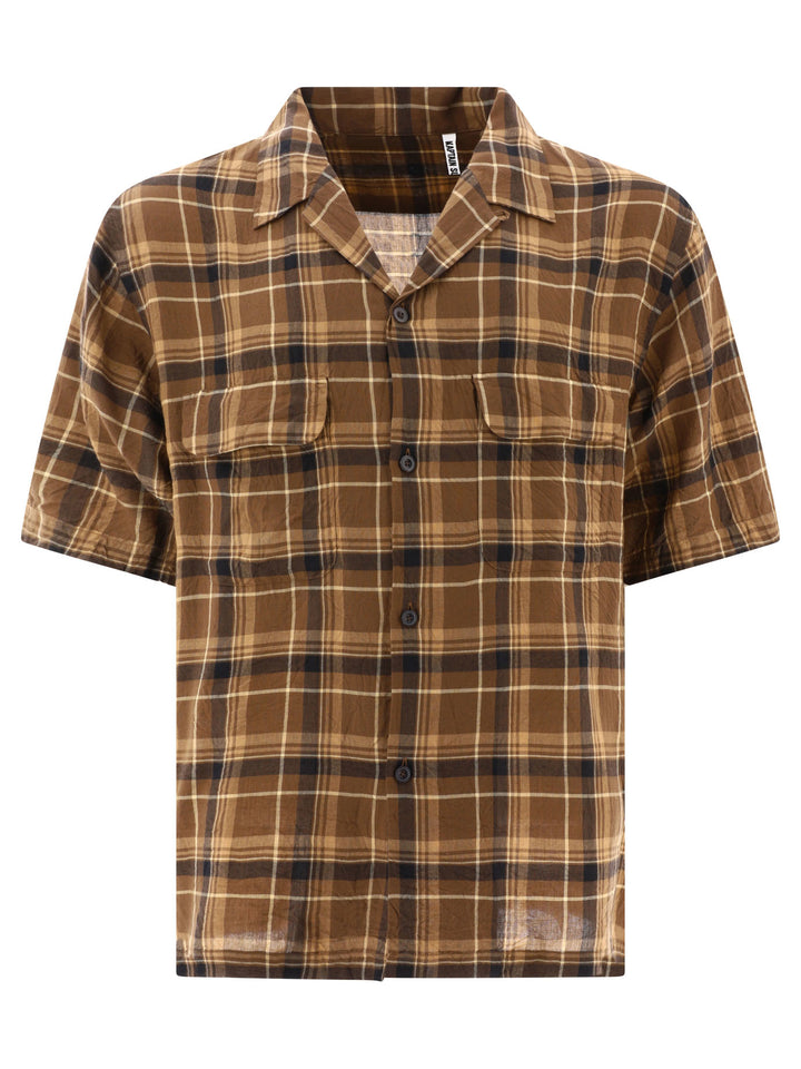 Open Collar Shirt Shirts Brown