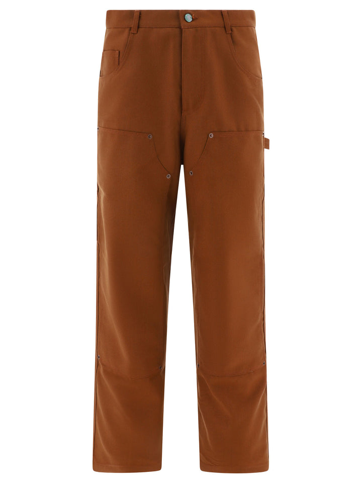 Serge Double Knee Trousers Brown