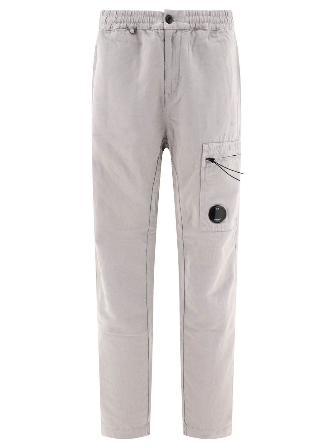 Linen-Blend Cargo Trousers Grey