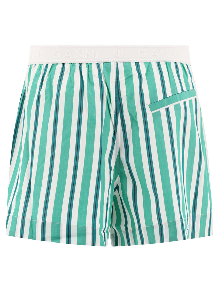 Striped Elasticated S Short Green