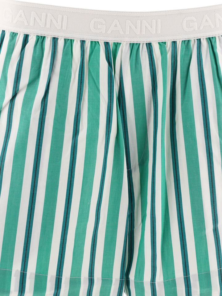 Striped Elasticated S Short Green