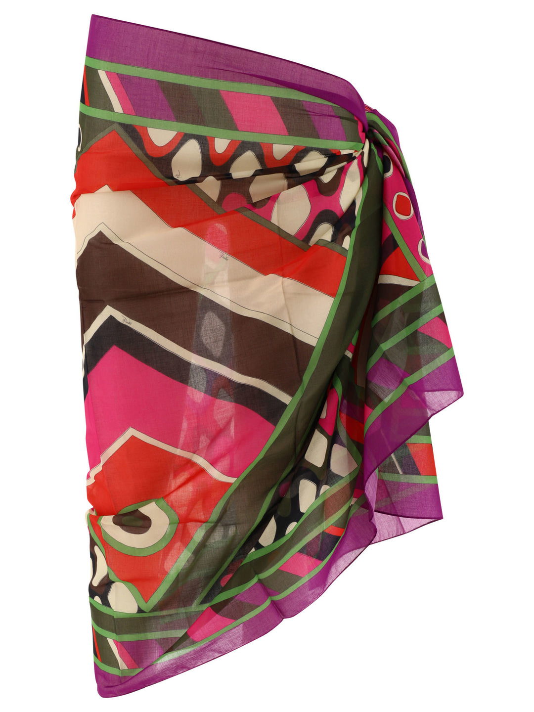 Vivara-Print Cotton Sarong Costumes Fuchsia