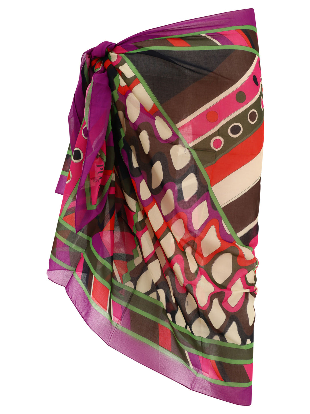 Vivara-Print Cotton Sarong Costumes Fuchsia