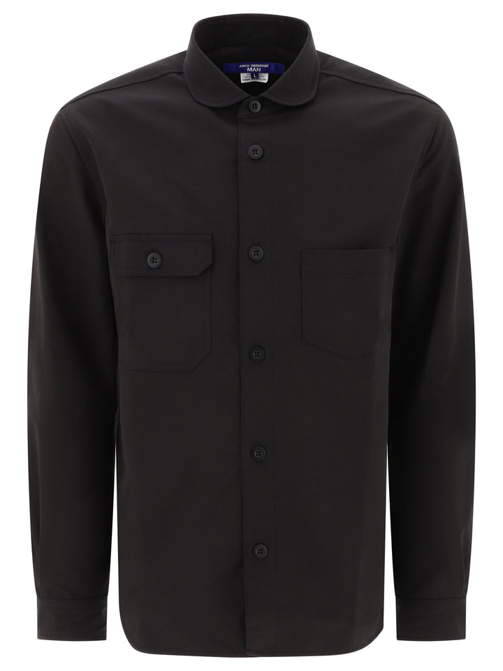 Patchwork Overshirt Jackets Black