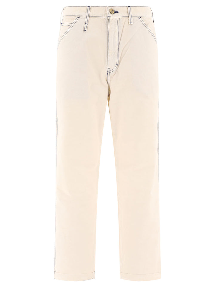 Garment Dyed Painter Trousers White