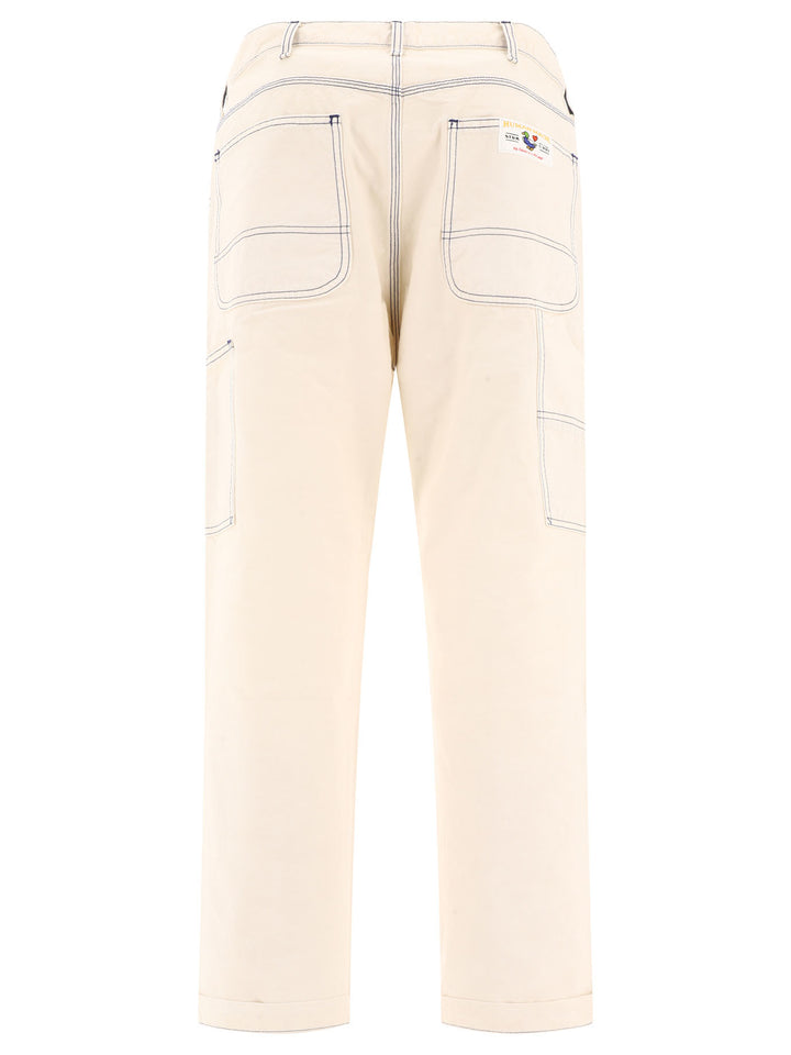 Garment Dyed Painter Trousers White