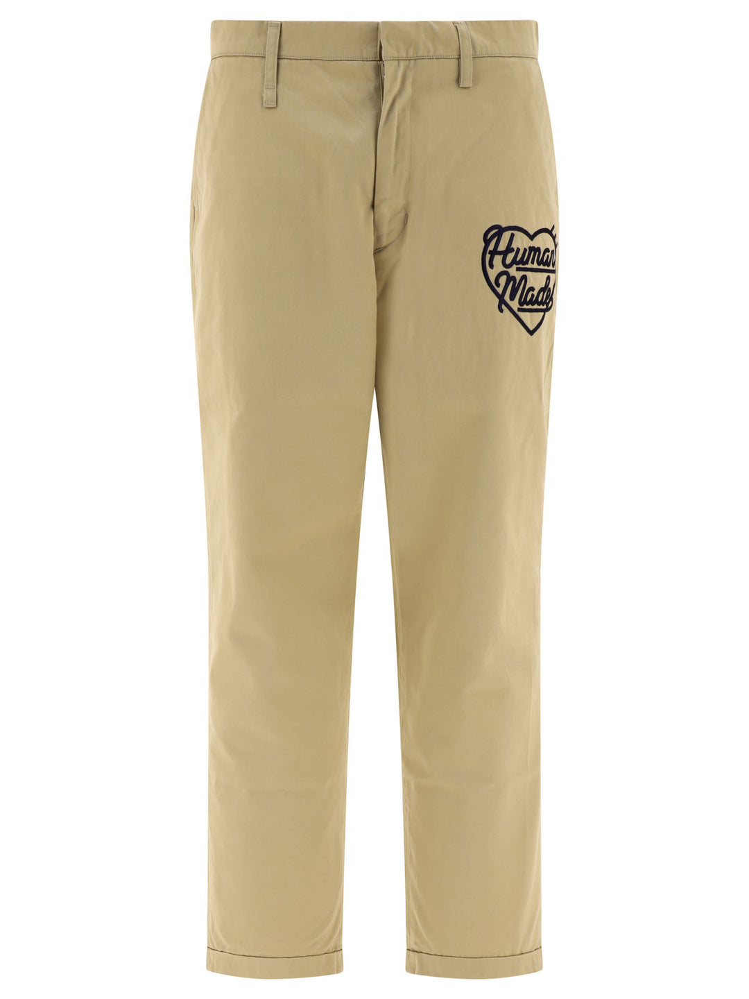 Chino  With Embroidered Logo Trousers Beige